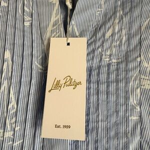 Lilly Pulitzer Blue and White Striped Midi Dress